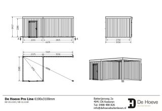 De Hoeve Pro-line Buitenverblijf 610x310cm 