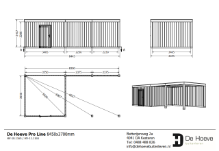 De Hoeve Pro-line Buitenverblijf 845x370cm 